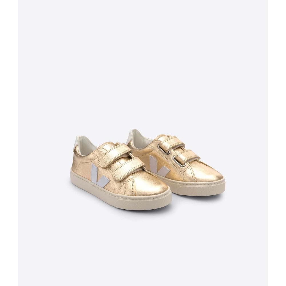 Kids' Veja ESPLAR CHROMEFREE Shoes Gold | SG 725HAP